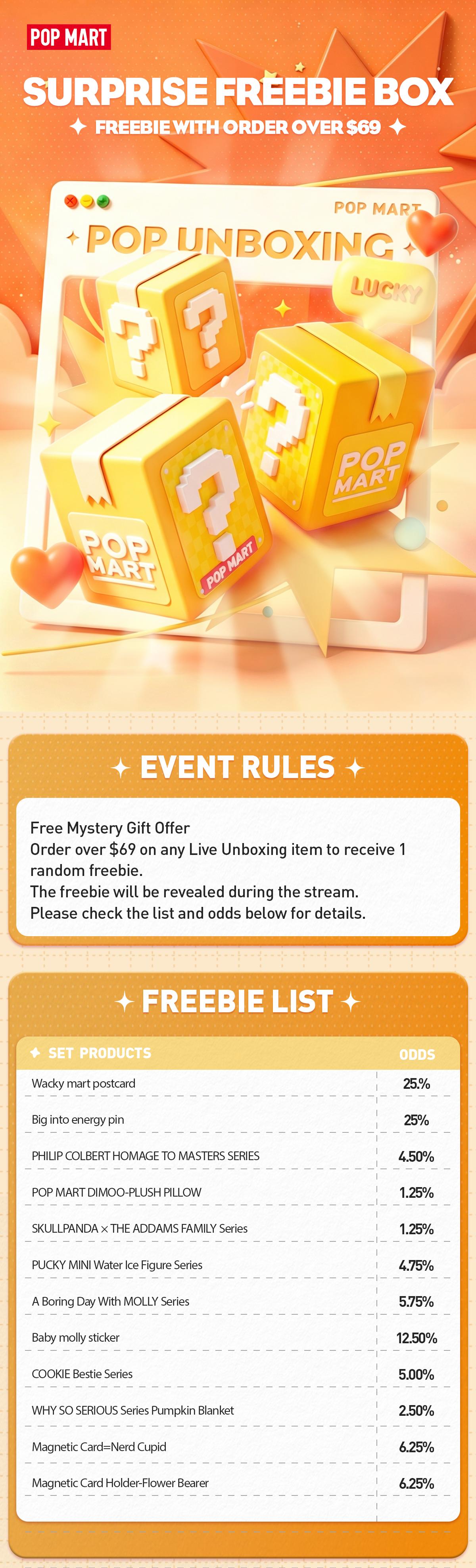 [POP NOW]OVER $69 get Surprise Freebie Set 5
