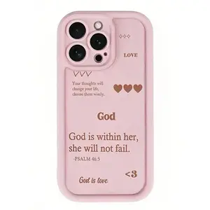 Religious Slogan God's Love Phone Case Suitable For Compatible With IPhone 17,16, 15, 14, 13, 12, 11, PRO MAX,PLUS,Air,As Well As Galaxy S25/24/23/22/21 Ultra/FE/+,A54/53/52/36/35/34/33/17/16/15/14/13