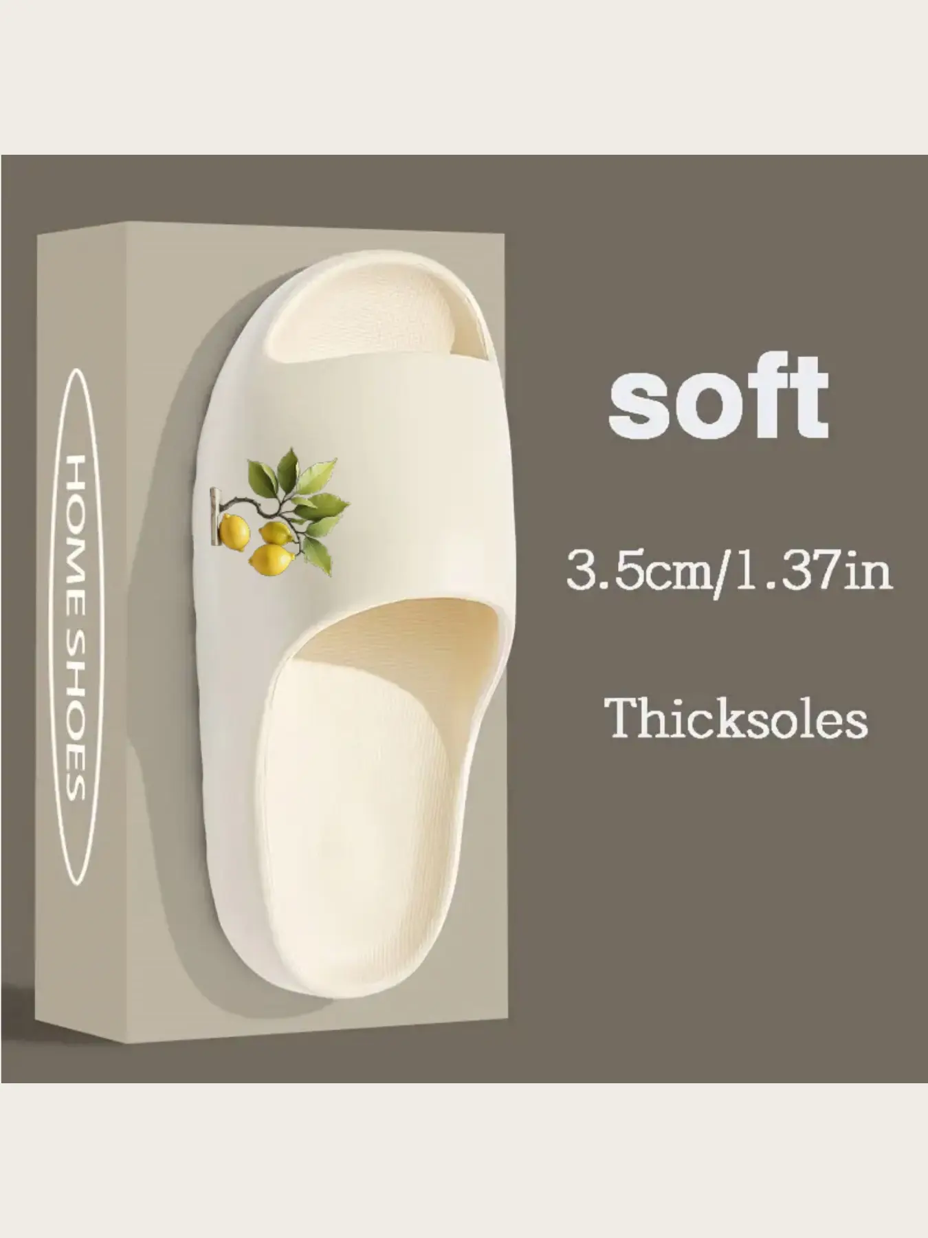 Women's Lemon Tree Print Slippers Summer Comfortable Indoor Outdoor Non-Slip Soft Sole House Shoes Casual Home Sandals Fruit Pattern Footwear for Ladies