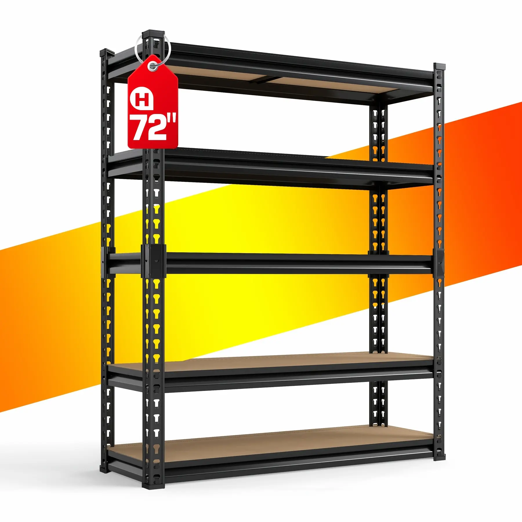 Office Bookshelf Shelving Unit, 29.5 "H/60" H/72 "H Practical Storage Rack, Heavy-Duty 3/5 Layer Metal Rack Unit, Adjustable Kitchen, Warehouse, Basement, Garage, Office Practical Rack
