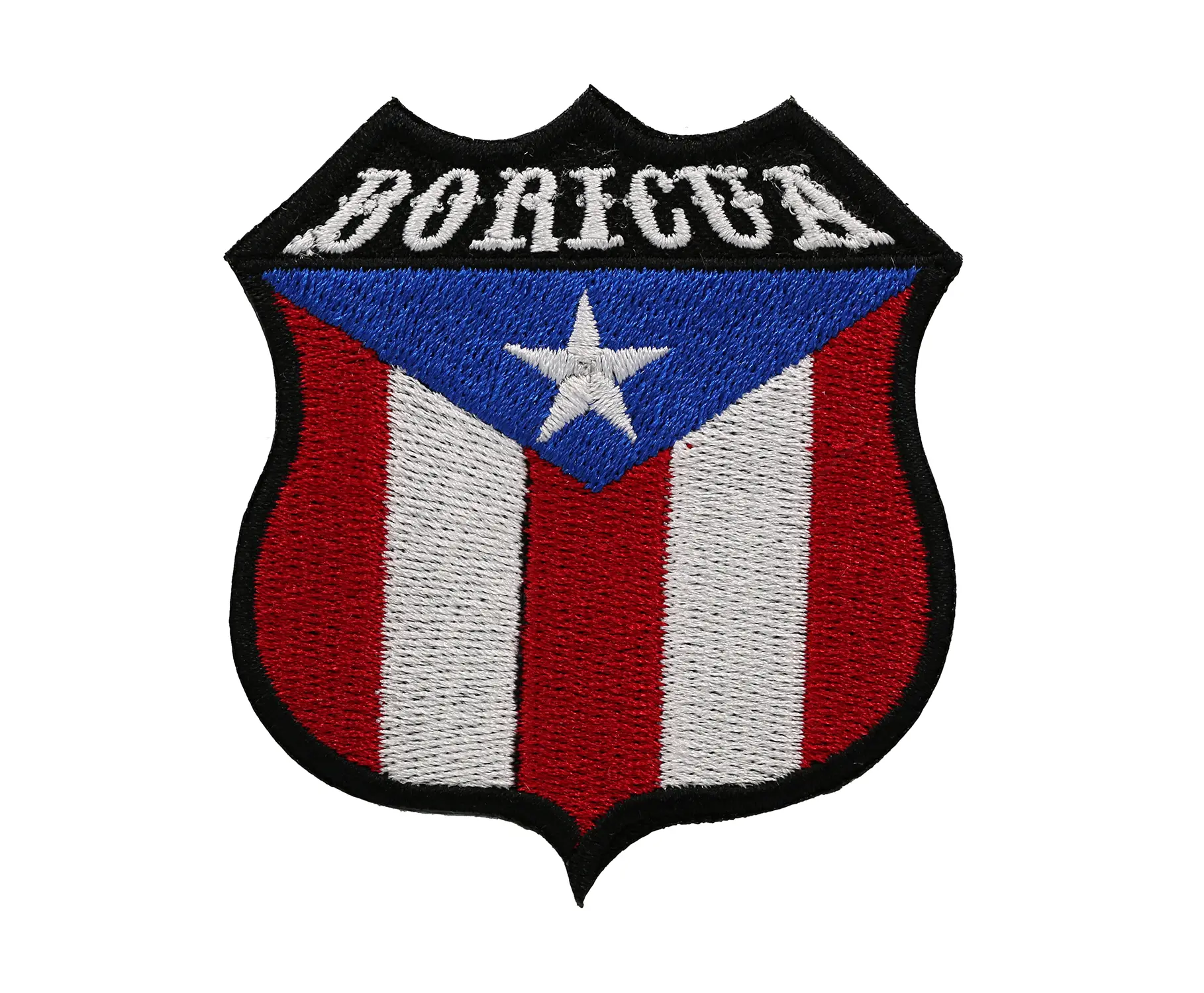Boricua Shield Embroidery Biker Patch