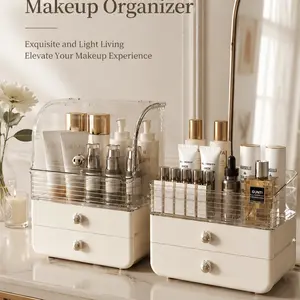 Dustproof Desktop Cosmetic Storage Box Drawer Type Vanity Organizer Skincare Lipstick Makeup Holder