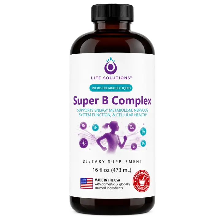 Life Solutions - Liquid Super B-Complex - 16 Oz. Naturally Support Your Body's Energy Levels and Metabolism