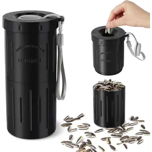 Sunflower Seed Spit Cup, with Seed Storage & Shell Disposal. 3D Printed Portable Pistachios Snack Nut Bowl Cup for in-Car, Road Trip & Ball Games. Seed Lovers Gift (Black)