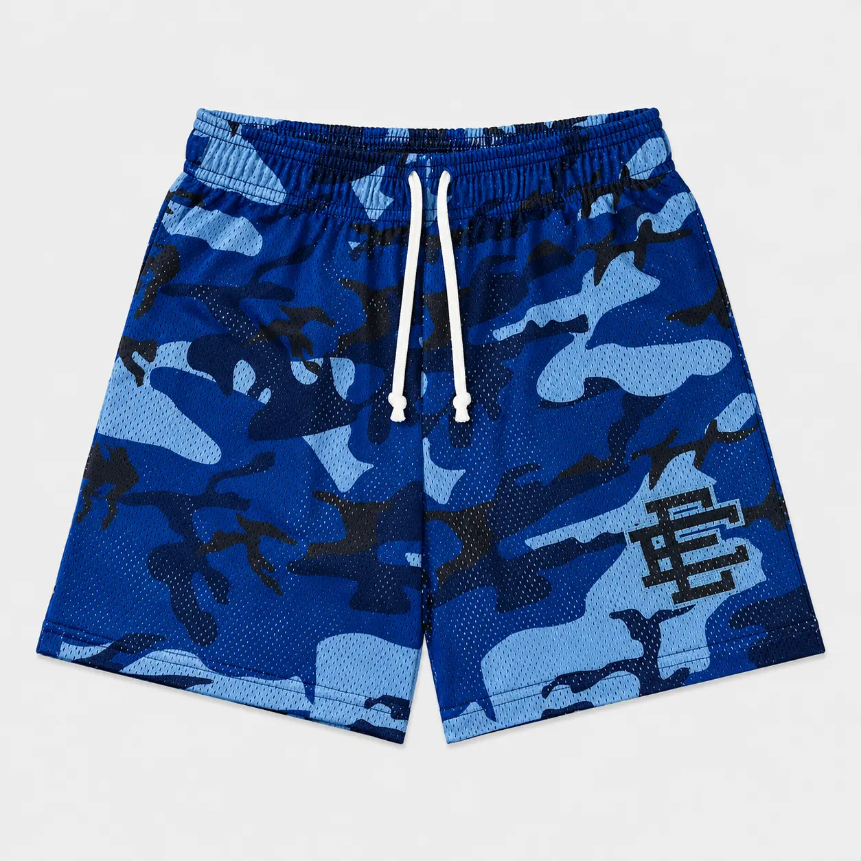 Eric Emanuel EE Basic Camo Mesh Shorts, Men's Basketball-Inspired Graphic Streetwear Bottoms with EE Logo
