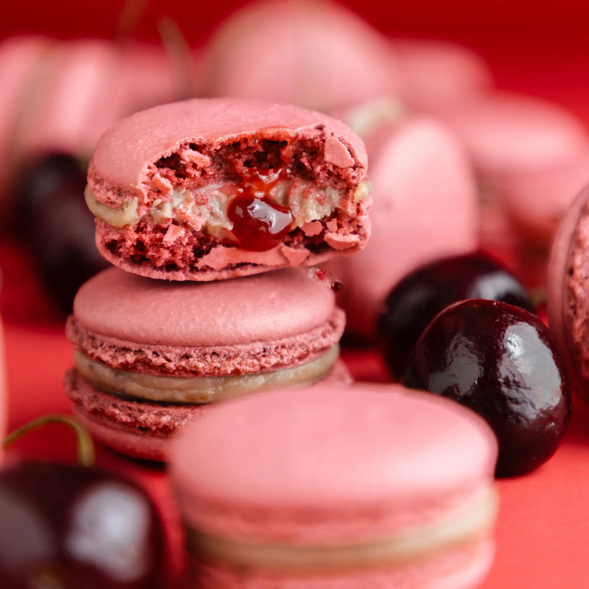 Limited Edition Cherry Cheesecake Macarons Limited Edition Cherry Cheesecake Macarons