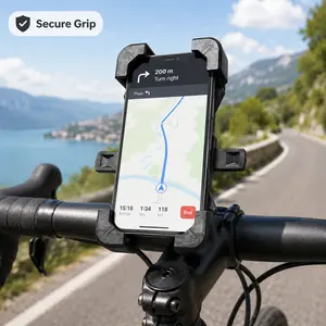Universal Bike Phone Holder | 4-Corner Secure Grip Motorcycle & Bicycle Phone Mount | Adjustable Handlebar Phone Stand for Outdoor Cycling