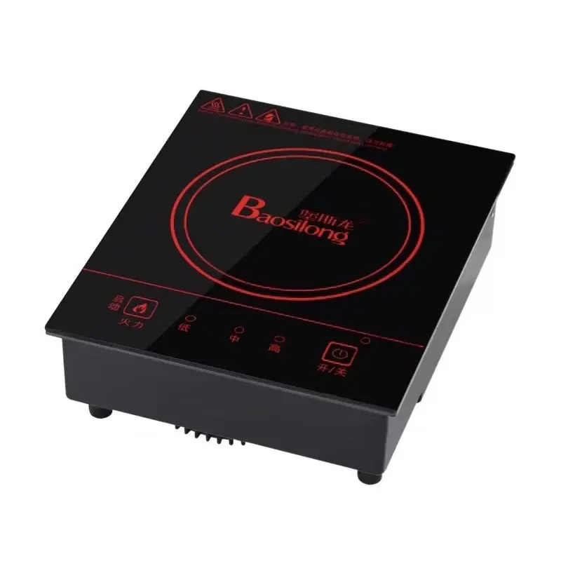 17x20cm Square Mini Induction Cooker, 800W Corded Control, Built-in Countertop Single Hot Pot with Stable Heating for Commercial Restaurant Use