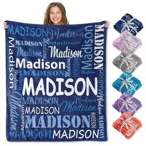Personalized Blankets and Throws Custom Blanket with Name Customized Flannel Blanket for Kids Christmas Blanket Gifts for Women Men