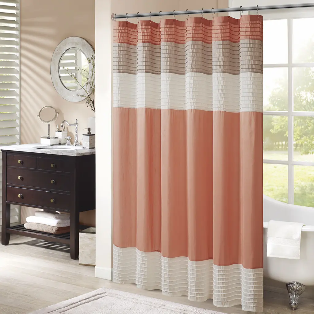 Faux Silk Shower Curtain, Water-Repellent Polyester, Quick-Dry, Machine Washable, 72x72 Inches, Hotel Luxury Style for Bathroom, Bathtub, Stall, Home, Dorm, Apartment