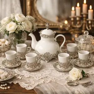 Royal Porcelain Tea Set –7 Piece Luxury Collection