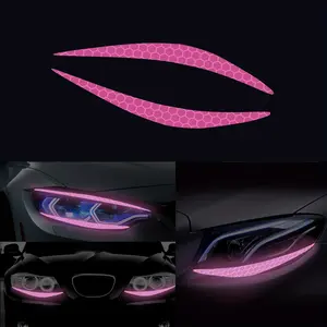 Pair of Reflective Eyeliner Car Headlight Decals, Vinyl Self-Adhesive Bumper Stickers for Vehicle Light Decoration