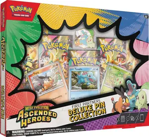 TCG: Mega Evolution—Ascended Heroes First Partners Deluxe Pin Collection (3 Foil Promo Cards, 1 Deluxe Pin & 5 Booster Packs