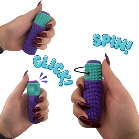 Little Ouchies Spikie Orbit Spin Click Build-Your-Own Keychain - Customizable Sensory Product, Anxiety/ADHD Fidgets, Fidget Clicker Stress Relief Toy with Spin, Squeeze Features, Vibrant Colors, Fidget Toys