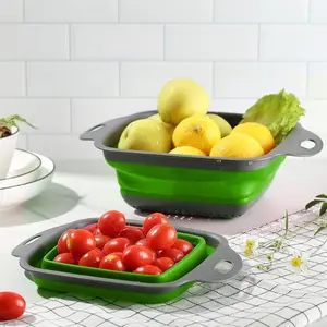 2pcs Collapsible Colander, Collapsible Strainers for Kitchen, Strainer Colander for Draining Vegetable Fruit, Kitchen Food Strainer, Easy to Clean and Reusable