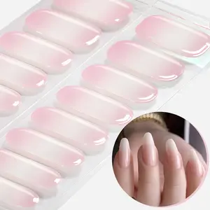 Semi-cured Gel Nail Strips Kit, 1 Sheet Gradient Finish Self-adhesive Nail Art Supplies, Easy DIY Application, Nail Extension Gel, Nail Extension Set, Gel Nail Tips