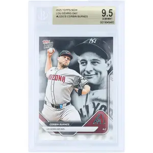Corbin Burnes Arizona Diamondbacks 2025 Topps Now Lou Gehrig Day #LGD-CC BGS Authenticated 9.5 Card