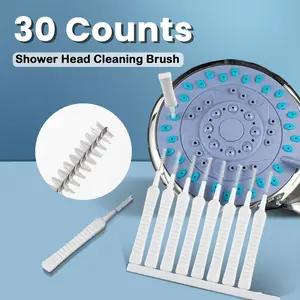 30 Counts Shower Head Cleaning Brush, Small Anti-Clogging Shower Nozzle Cleaner Picks Multifunctional Showerhead Cleaner Tool for Pore Hole Bathroom Home Supplies