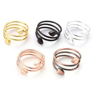 Pure Copper Ring for Women with Magnetic Heart Design Electroplated Rose Gold Fashion Jewelry Gift Adjustable Rings Stackable Rings