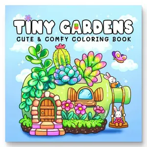 Adult & Kids Garden-Themed Coloring Book, Cute Plants Design, Relaxing Stress Relief Activity, Perfect Gift for All Ages