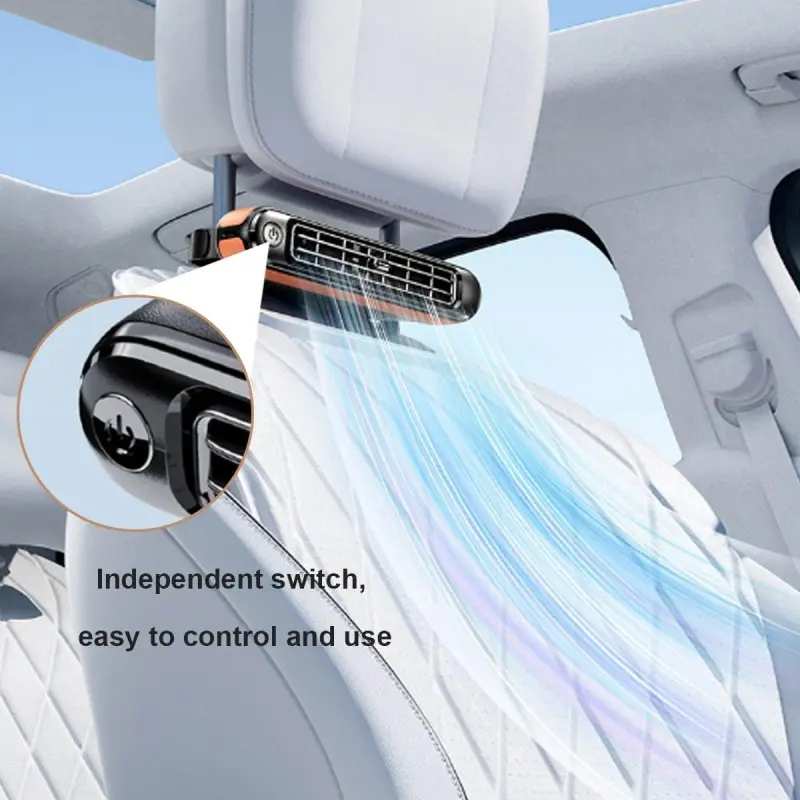 Car Fan Seat Cooling Fan,Adjustable Car Seat Back Cooling Fan,Portable Car Fans That Blow Cold Air Backseat, USB Powered 3 Speeds Portable Car Cooling Fan,Car Headrest Fan For Front Rear Seat(Wood gra, Multifunctional Fan