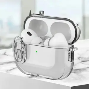Transparent Crystal Wireless Bluetooth Earphone Case for all AirPods Pro 2 2nd  and 4 generation - TPU + PC Protection with Easy Installation & Shock Absorption