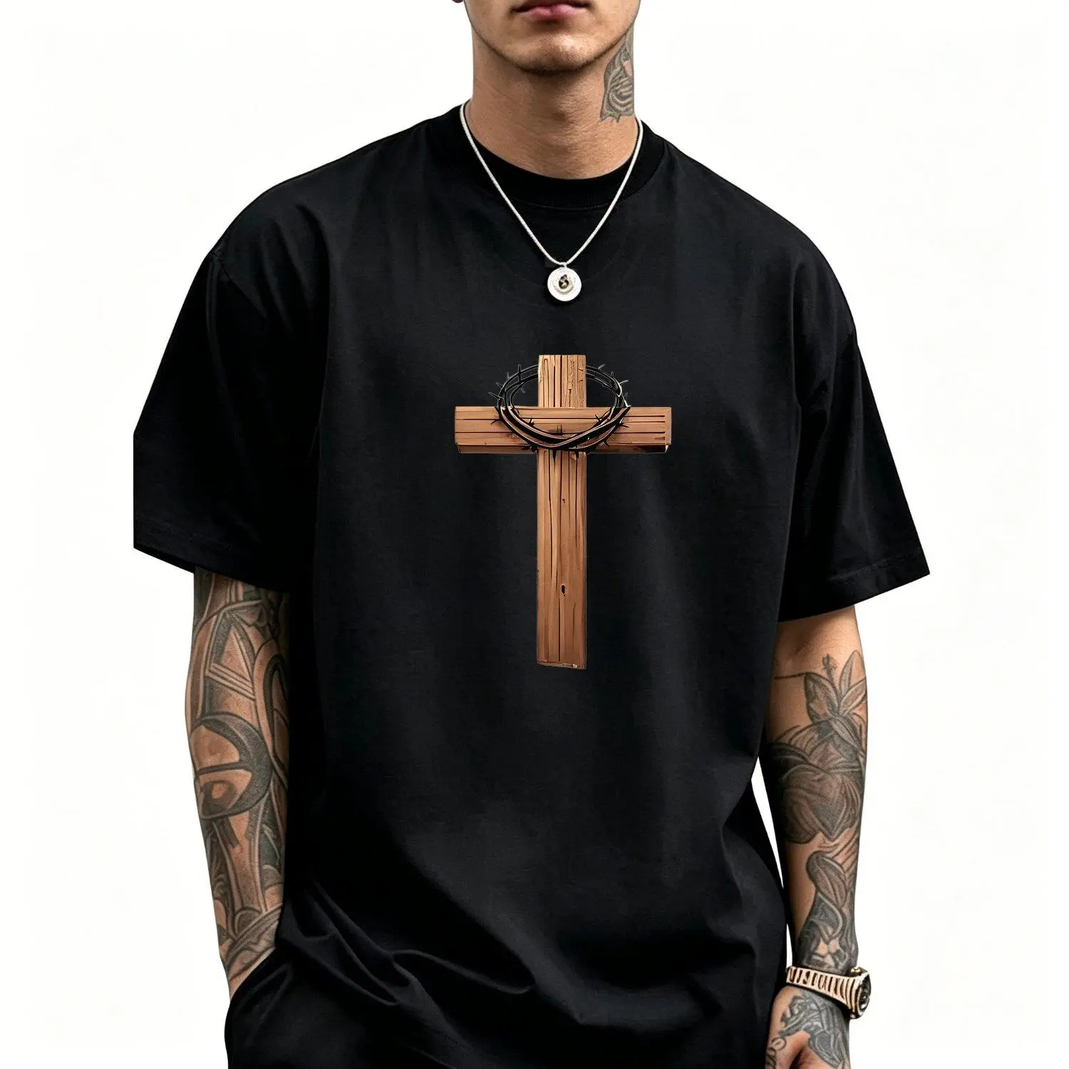 Men’s Short Sleeve Sports T Shirts Print Style Distressed Texture Neutral Fit Front Chest Printing Trendy Comfort Home Commute Campus Sports Party Play Holiday Gift Choice