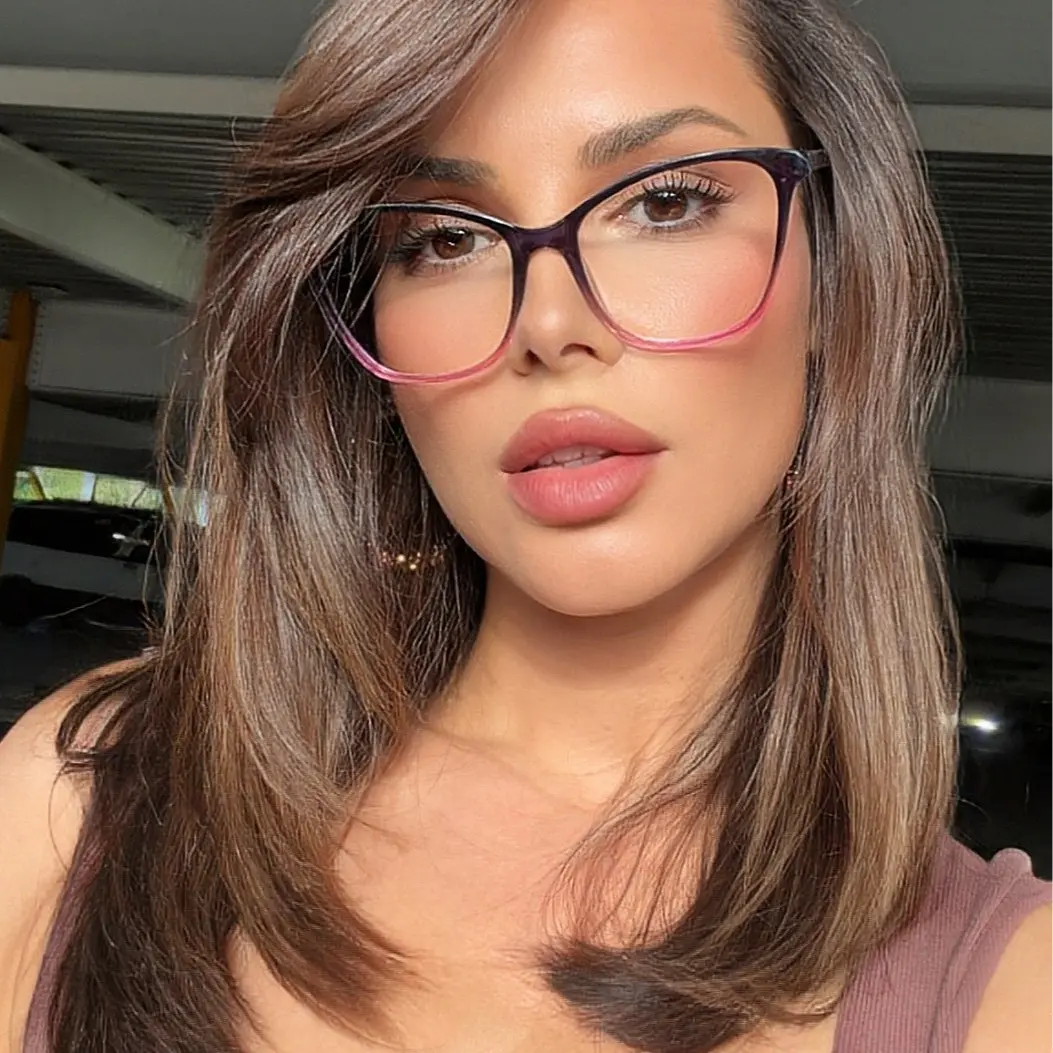 JOLENE Women's Full Rim Oversized Square Cat Eye High Quality Eyeglasses - PC Lenses, Blue Light Blocking, Lightweight Sturdy Frames, Classical Frames & Glasses, Retro Everyday Fashion Eyewear Accessories