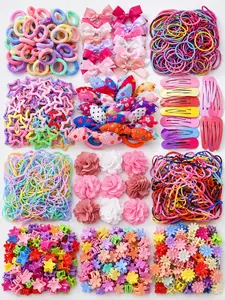 870-Piece Girls Hair Accessories Set, Bows Flowers Stars Hair Clips Ties Barrettes, Cute Princess Style for Daily Wear Gifts Hair Decor