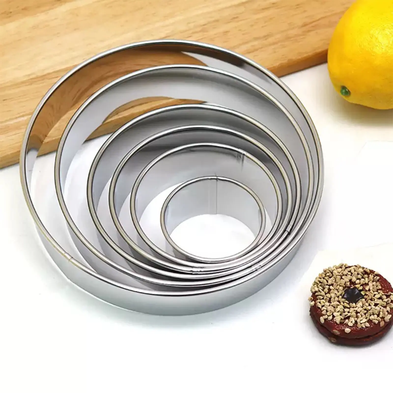 Aluminum Round Cake Pan Set Tiered Cake Baking Tins Metal Baking Molds for Cheesecake Chiffon Chocolate Cake Pastry Tools Kitchen Bakeware Accessories Birthday Wedding Cake Mold Gadgets