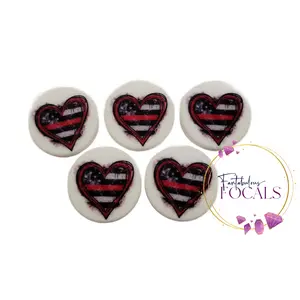 30mm "Firefighter Heart" Custom Exclusive Silicone Focal