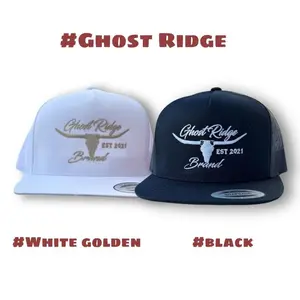 [BUY 1 GET 1 FREE] Combo 2 Ghost Ridge Hat, White Classic Golden Bull, Black Classic 5 Panel Bull Snapback Trucker Hat