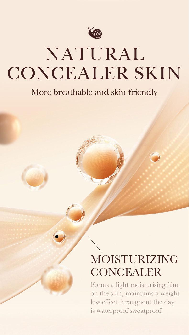 High-coverage waterproof snail BB cream - matte finish, long-lasting moisturizing and oil control, creates a natural makeup look, refreshing and non-greasy, perfect for makeup beginners, a great gift for Mother's Day