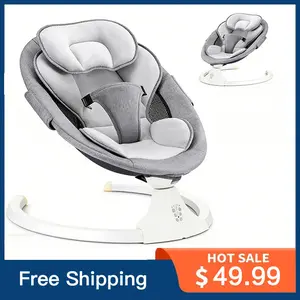 Electric Baby Swing for Infants to Toddler, Portable Multi-Speed Rocker with Bluetooth Music, Remote Control & 5 Natural Sway Positions loungers girl boy need colum pio bebé point harness indoor baby rocker chair backrest adjustable Newborn Newborn