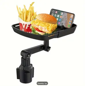 Cup Holder Food Tray for Car, Black