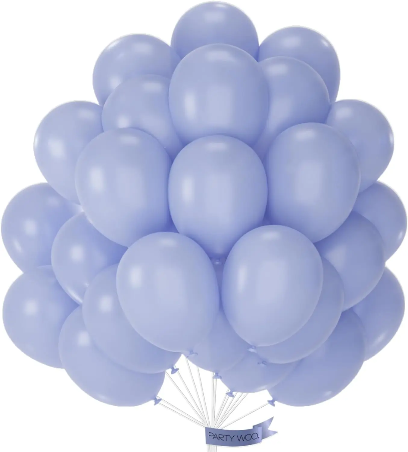 PartyWoo Thick Round Rubber Balloons, 50 pcs 12-in Standard Neck Long-Lasting Dusty Purple Boho Neutral Style Balloons for Wedding, Anniversary Decor, 12 Inch, Baby Shower