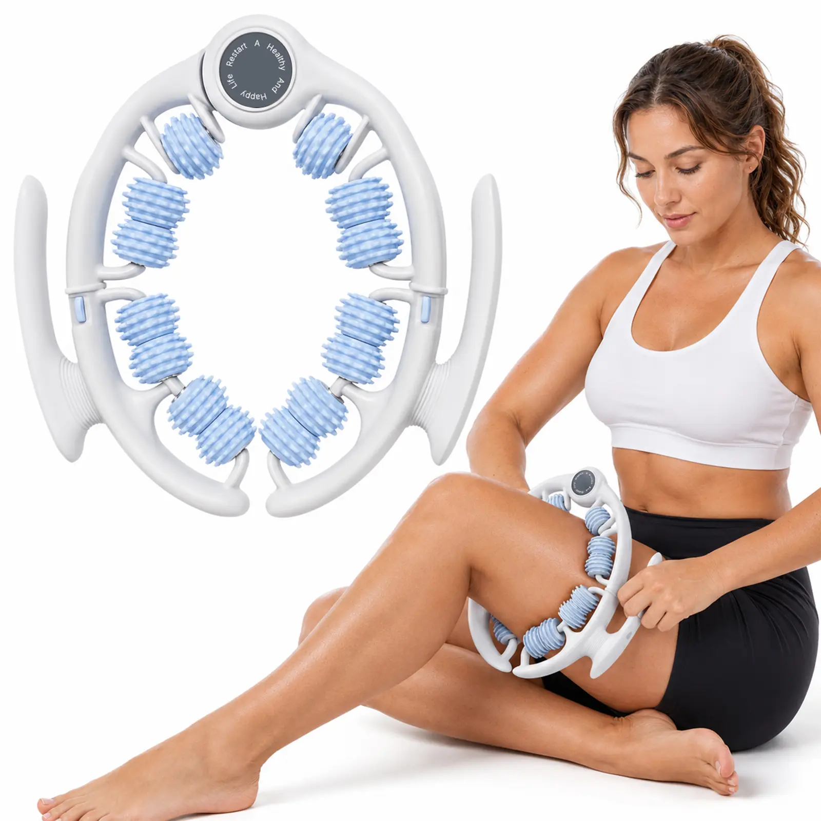 Massage Roller Relaxing Massage Tool Ring for Thigh Calf & Waist Foam Roller for Daily Stretching & Recovery Body Care