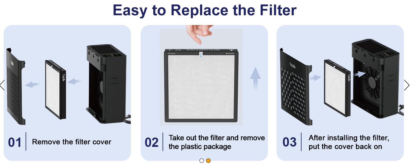 ToLife NEW TZ-K2 Air Purifier for Large Rooms (up to 1095 Ft²). PM 2.5 Display, Auto Mode, Timer, HEPA Filter—removes smoke, pollen, and pet dander!