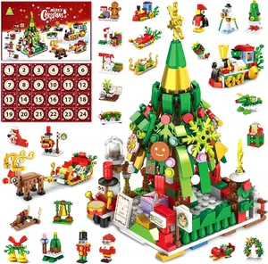 Valentine's Day New Year 2026 Gift Advent Calendar 2025 Kids Building Blocks, 24 Days Countdown Blind Box,12 IN 1 Valentine Tree & Street Building Blocks Set, Building Blocks Toys,Surprise Gifts for Boys and Girls