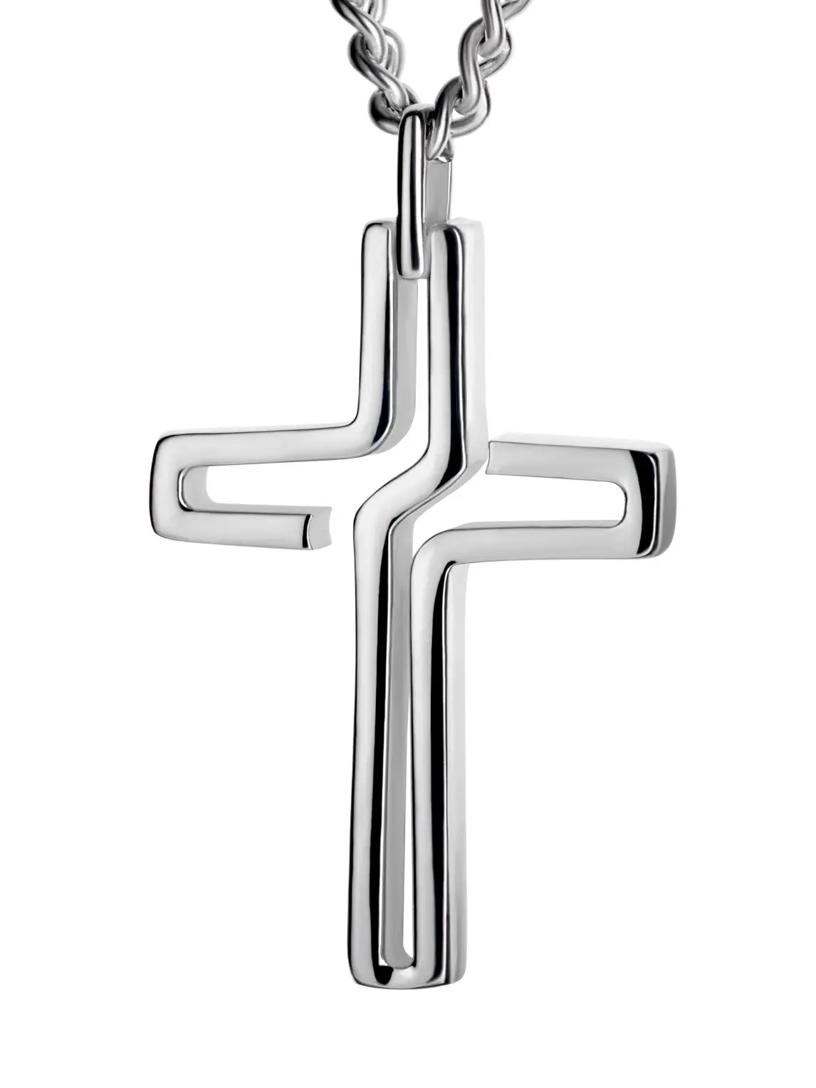 Shields of Strength Men's Stainless Steel Path Cross Necklace | Psalm 25:4