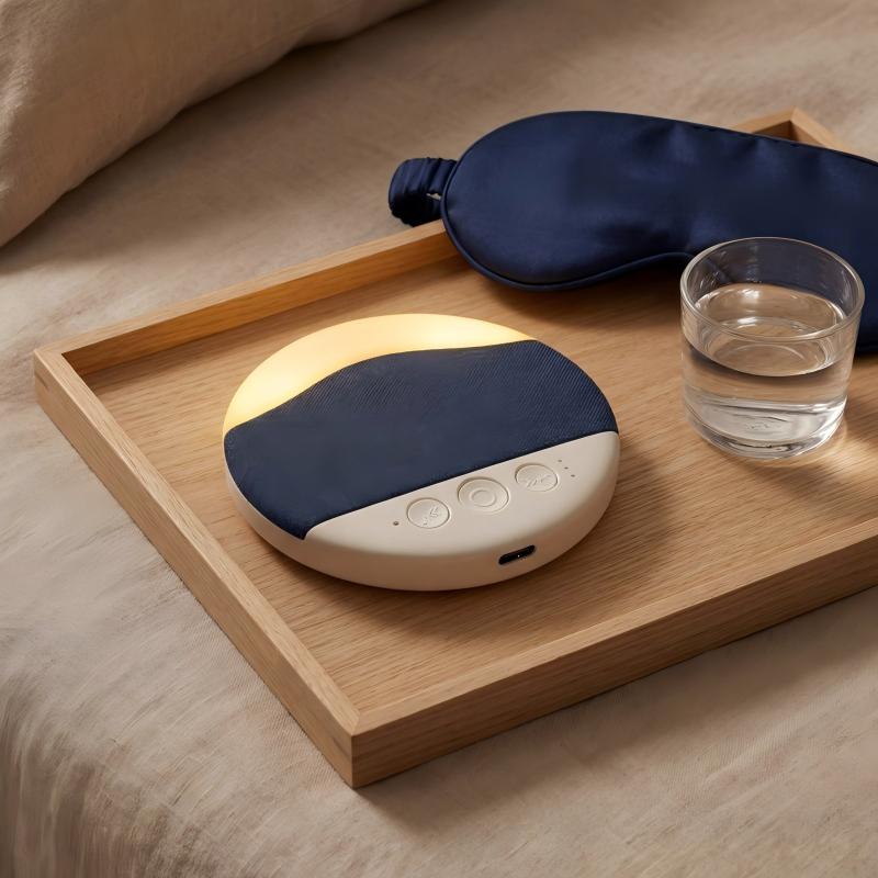 ZIZI SAUCE 3-in-1 Sleep Sound Machine with White Noise Bluetooth Speaker & Night Light, Portable Travel Size with Rain/Ocean Sounds, USB-C Rechargeable for Home Office Camping