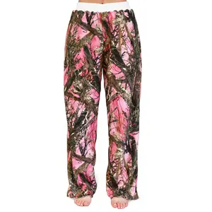 Camouflage Casual  Lounge Comfy Pajama Fuzzy Wide Leg Pant Bottoms
