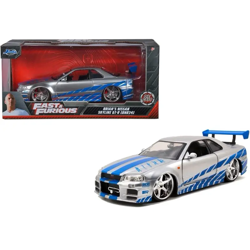 Jada Toys Nissan Skyline GTR R34 Silver 1:24 Scale