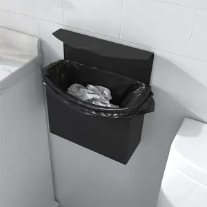 Wall-Mounted Trash Can with Swing Top Lid, Privacy-Designed Bathroom Bin, Odor-Free & Easy Clean, Ideal for Home, Office, Hotel, Valentine's Gift