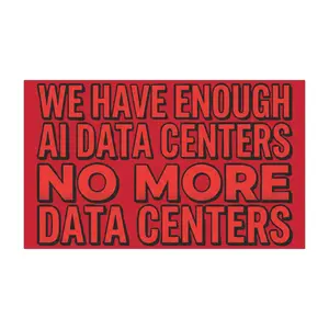 No More Data Centers Car Magnet | Tech Protest Sticker Style