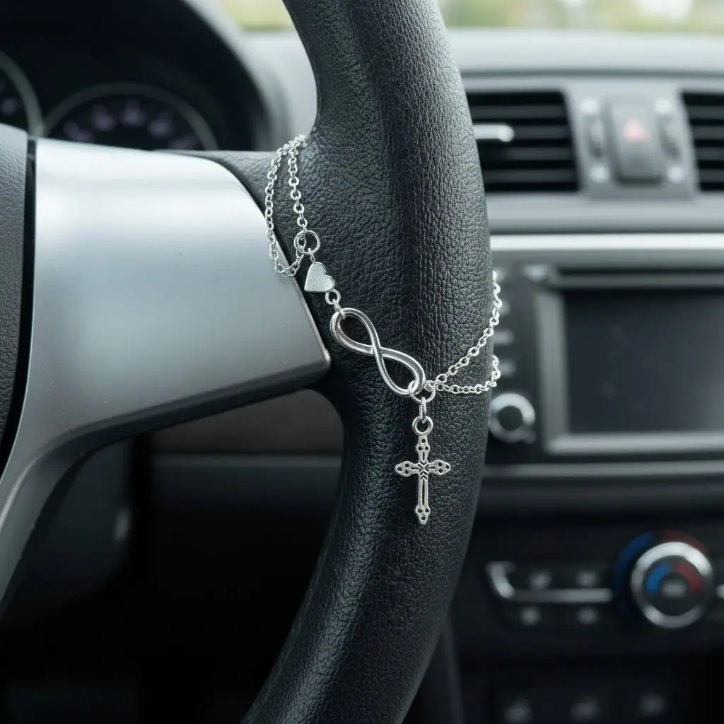 Steering Wheel Bead Hanging Ornament, Car Pendant Accessory, Unique Fashion Gift, Car Decoration, Stylish Beaded Charm, Car Interior Decoration, Car Accessories, Car Interior Decorative, Car Interior Ornaments