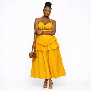 Isla Ruffle Halter Dress