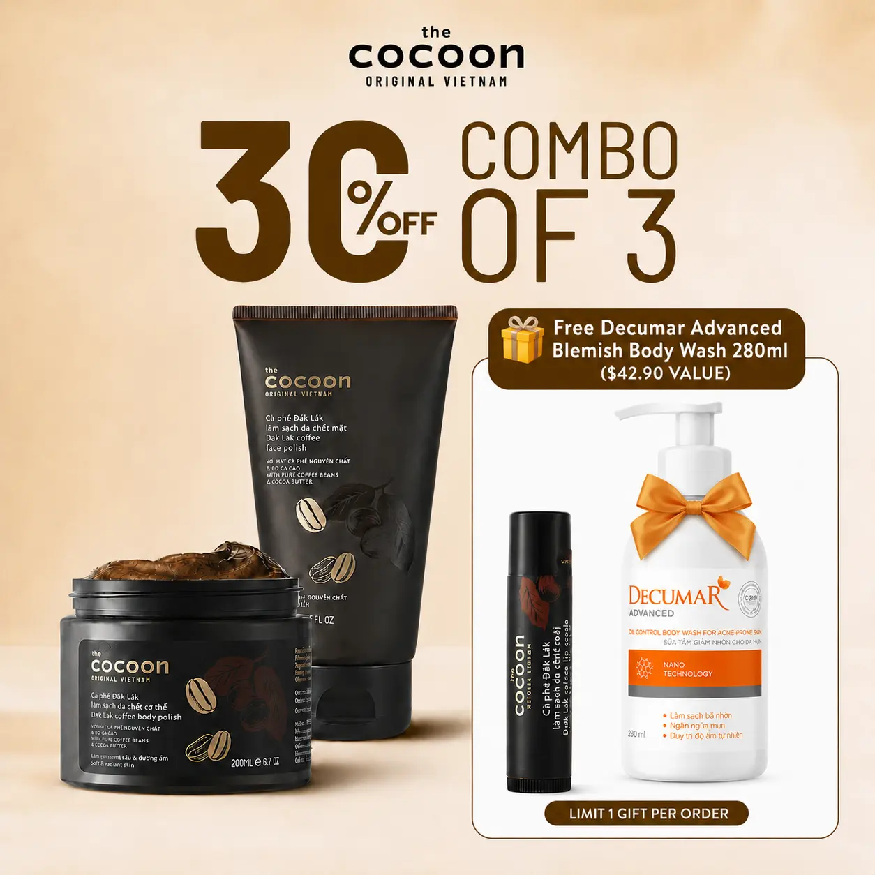 Dak Lak Coffee Body Polish - 100% Vegan Cosmetics Smooth Cocoa