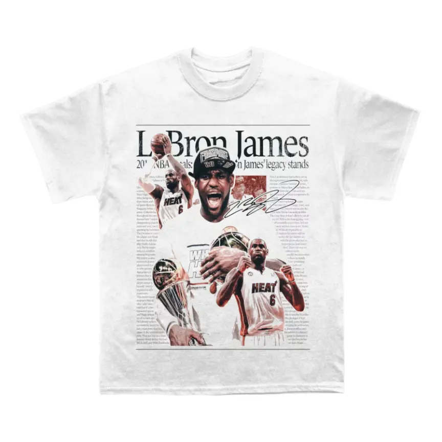 Lebron James Newspaper Adults and Youth T-shirt, Basketball Fan Tee, summer tee, kids graphic tees, mens clothing, youth clothing, youth graphic tees, streetwear, lebron james shirt