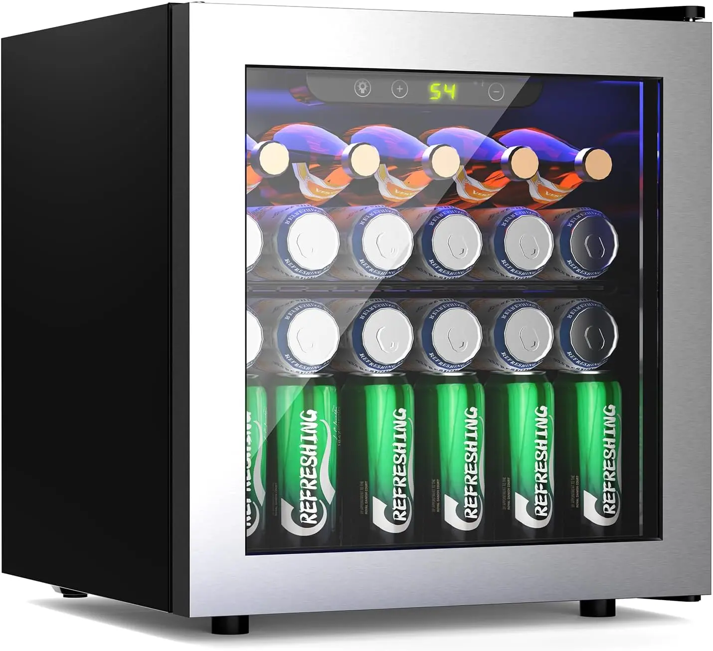 Beverage 36L Refrigerator Cooler Mini Fridge,1.3 Cu.Ft Drink Fridge for 12 Bottle 50 Can with Quiet Compressor,LED Light,Electronic Temperature Control for Home/Bar/Office summerwins
